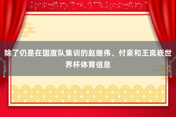 除了仍是在国度队集训的赵继伟、付豪和王岚嵚世界杯体育信息