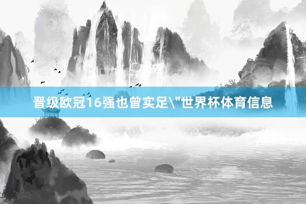 晋级欧冠16强也曾实足