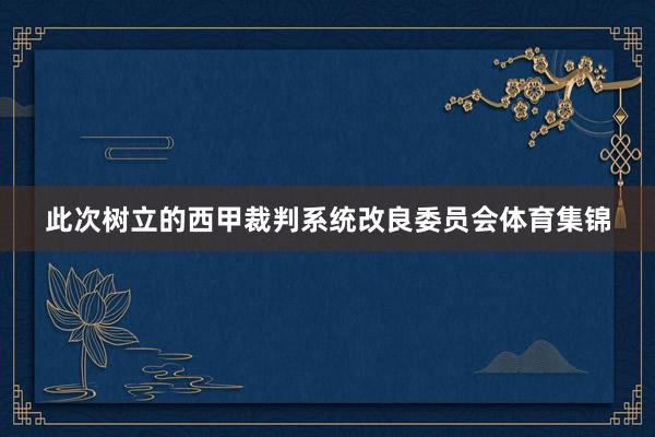 此次树立的西甲裁判系统改良委员会体育集锦