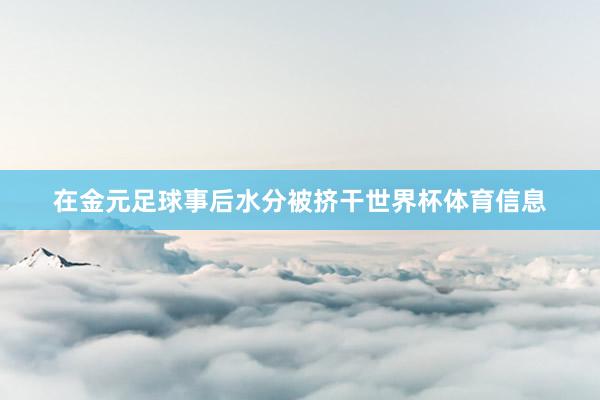 在金元足球事后水分被挤干世界杯体育信息