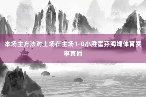 本场主方法对上场在主场1-0小胜霍芬海姆体育赛事直播