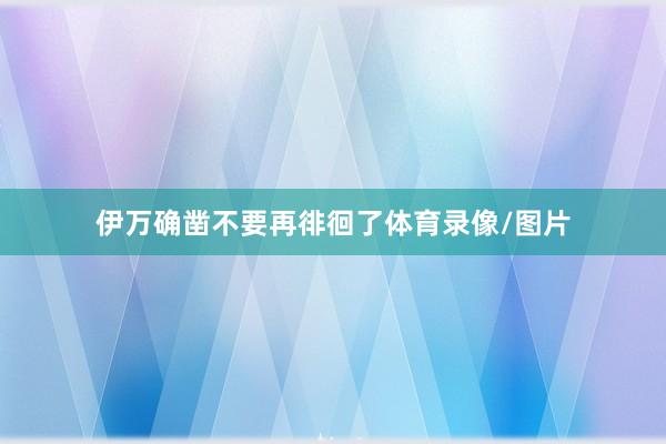 伊万确凿不要再徘徊了体育录像/图片