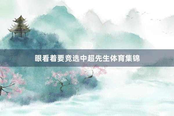 眼看着要竞选中超先生体育集锦