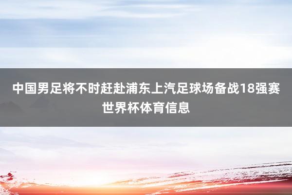 中国男足将不时赶赴浦东上汽足球场备战18强赛世界杯体育信息