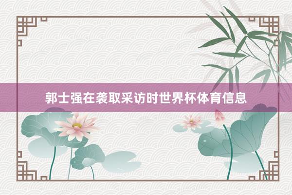 郭士强在袭取采访时世界杯体育信息