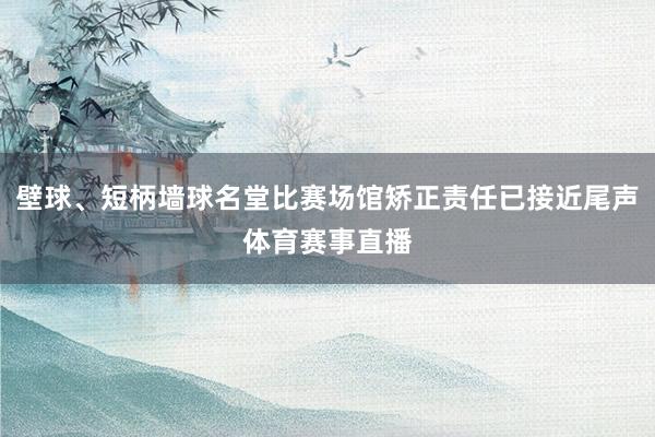 壁球、短柄墙球名堂比赛场馆矫正责任已接近尾声体育赛事直播