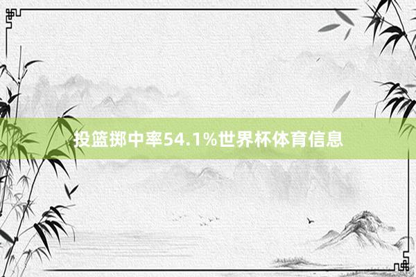 投篮掷中率54.1%世界杯体育信息
