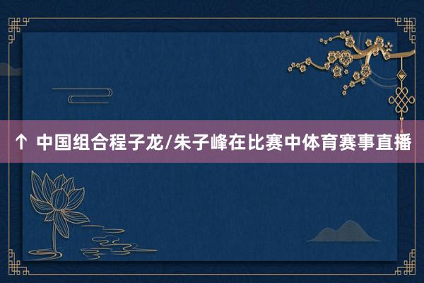 ↑ 中国组合程子龙/朱子峰在比赛中体育赛事直播