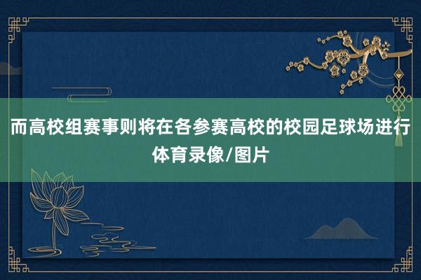 而高校组赛事则将在各参赛高校的校园足球场进行体育录像/图片