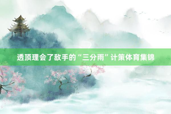 透顶理会了敌手的“三分雨”计策体育集锦