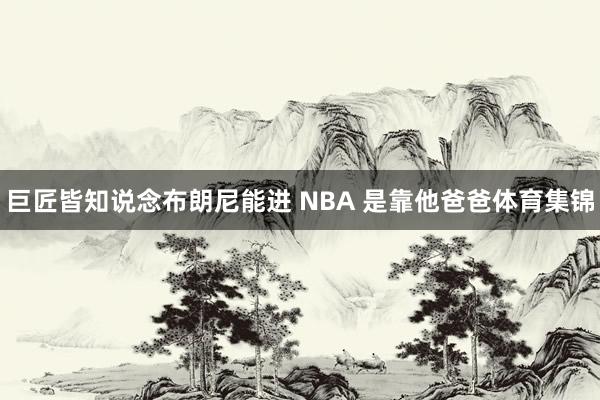 巨匠皆知说念布朗尼能进 NBA 是靠他爸爸体育集锦