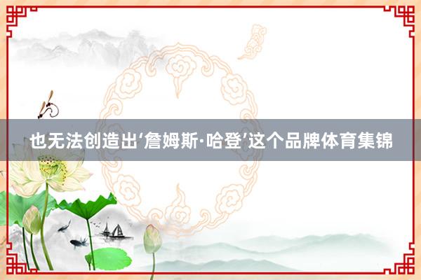也无法创造出‘詹姆斯·哈登’这个品牌体育集锦