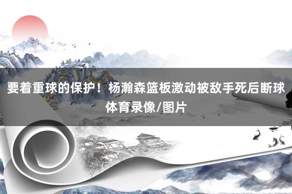 要着重球的保护！杨瀚森篮板激动被敌手死后断球体育录像/图片